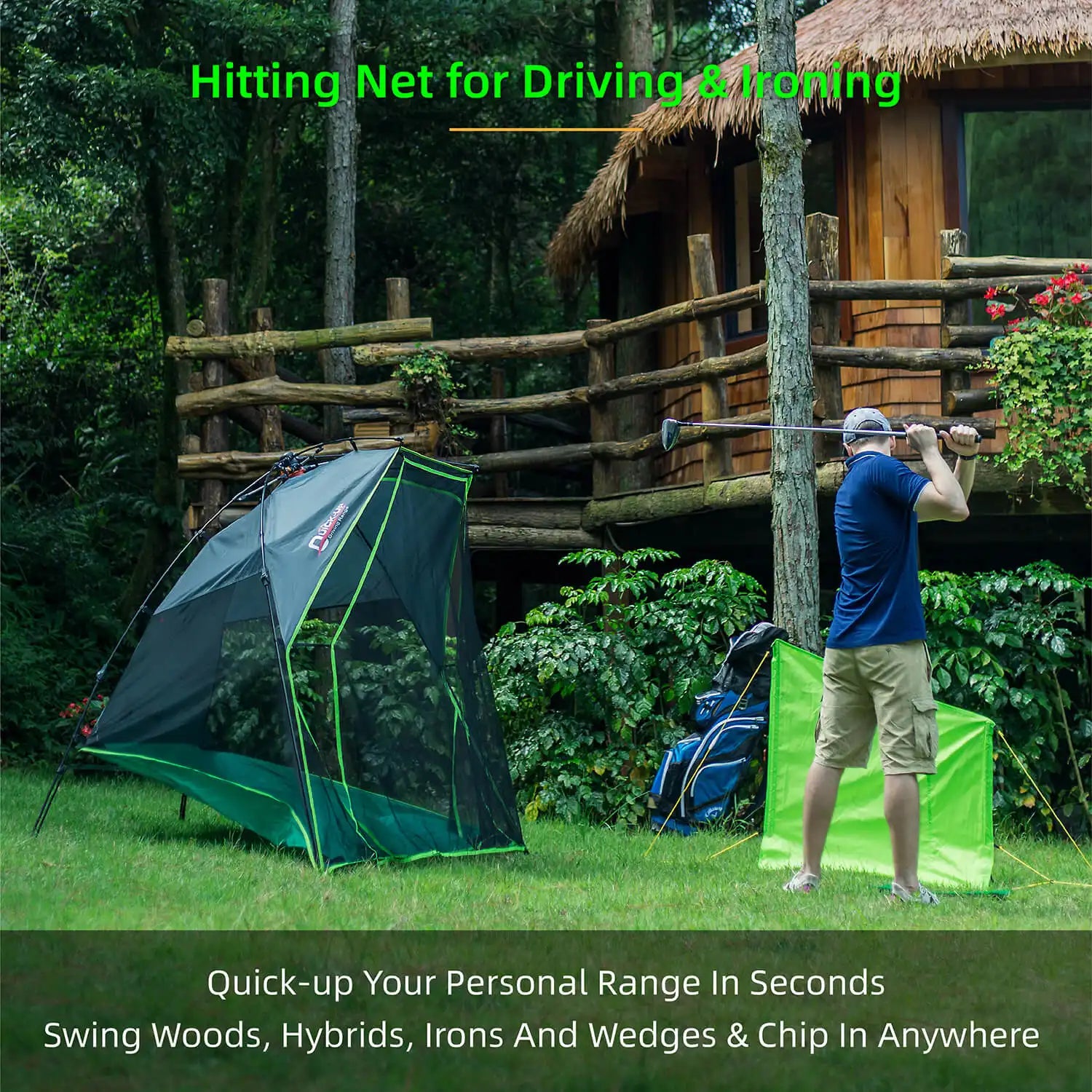 Compact Golf Practice Pop-Up Tent | Portable Small Golf Hitting Net for Indoor & Backyard Training| Free US Shipping