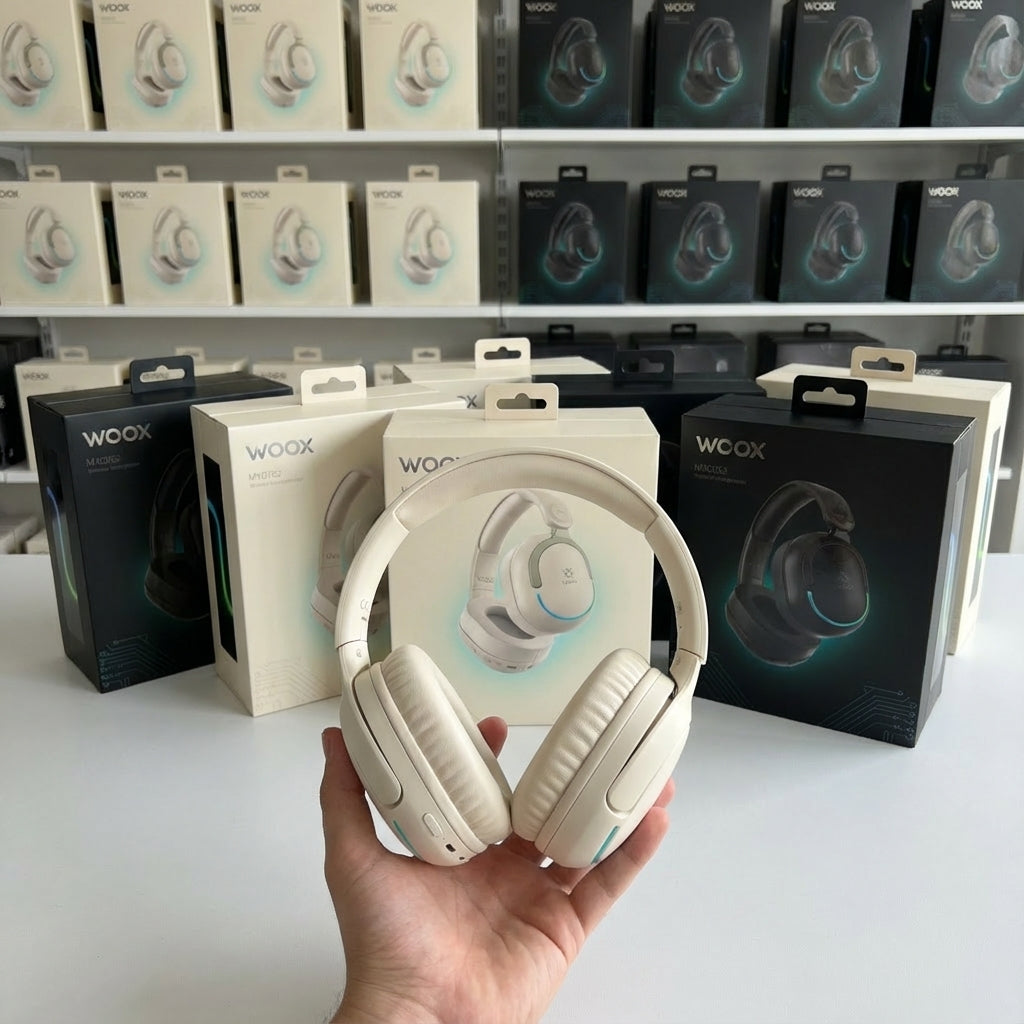 White Wireless Headphones - 400mAh Battery, Bluetooth/FM Radio/AUX 3-in-1, Over-Ear for All-Day Use