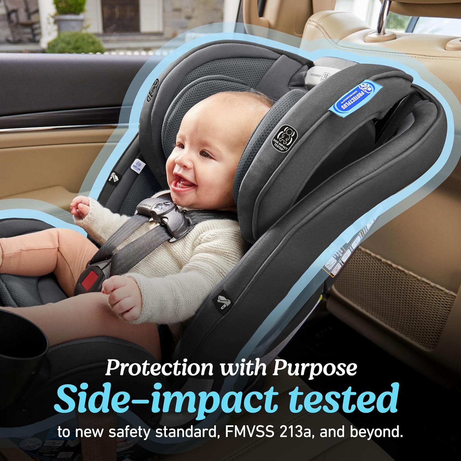 Graco SlimFit3 LX 3-in-1 Slim Car Seat, Rear Facing, Forward Facing to Highback Booster Car Seat, Kunningham