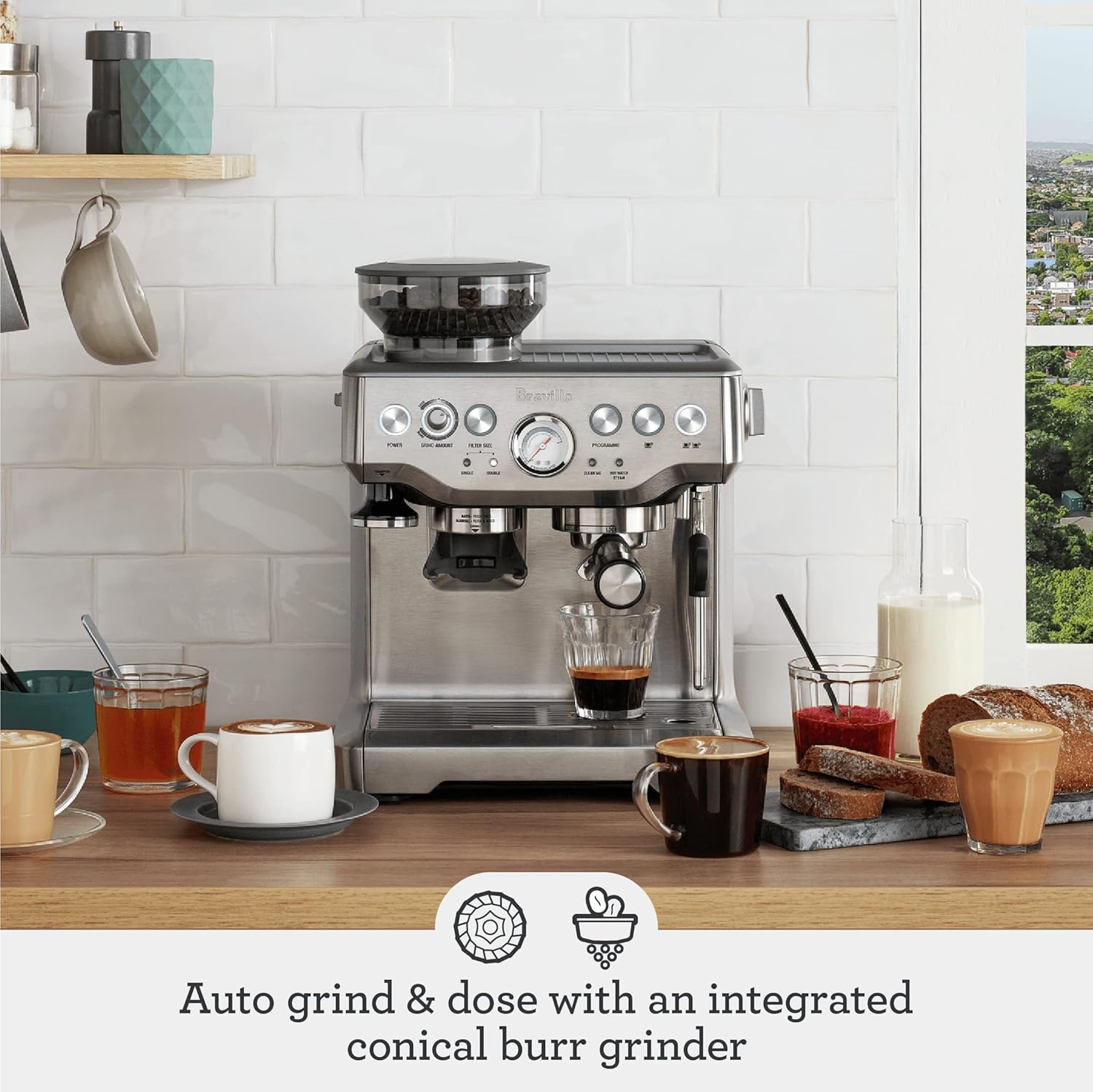 【Limited-time offer】Breville Barista Express Espresso Machine BES870XL, Brushed Stainless Steel