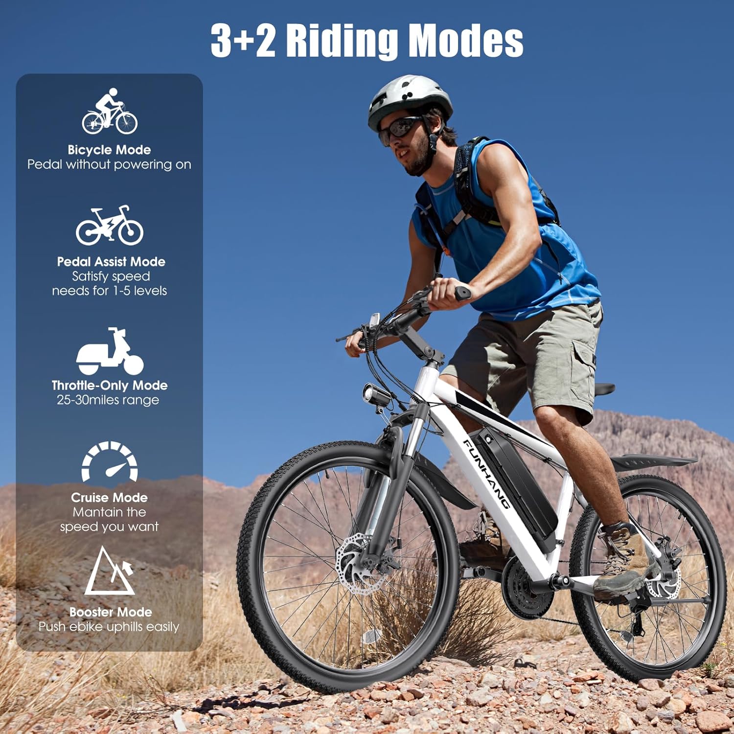 Electric Bike for Adults, 1000W Peak Ebike, 50Miles 21.7MPH Electric Mountain Bike, 26" Adult Electric Bicycle with 48V Removable Battery, Adjustable Stem, Fenders, 21 Speed, UL 2849 Certified