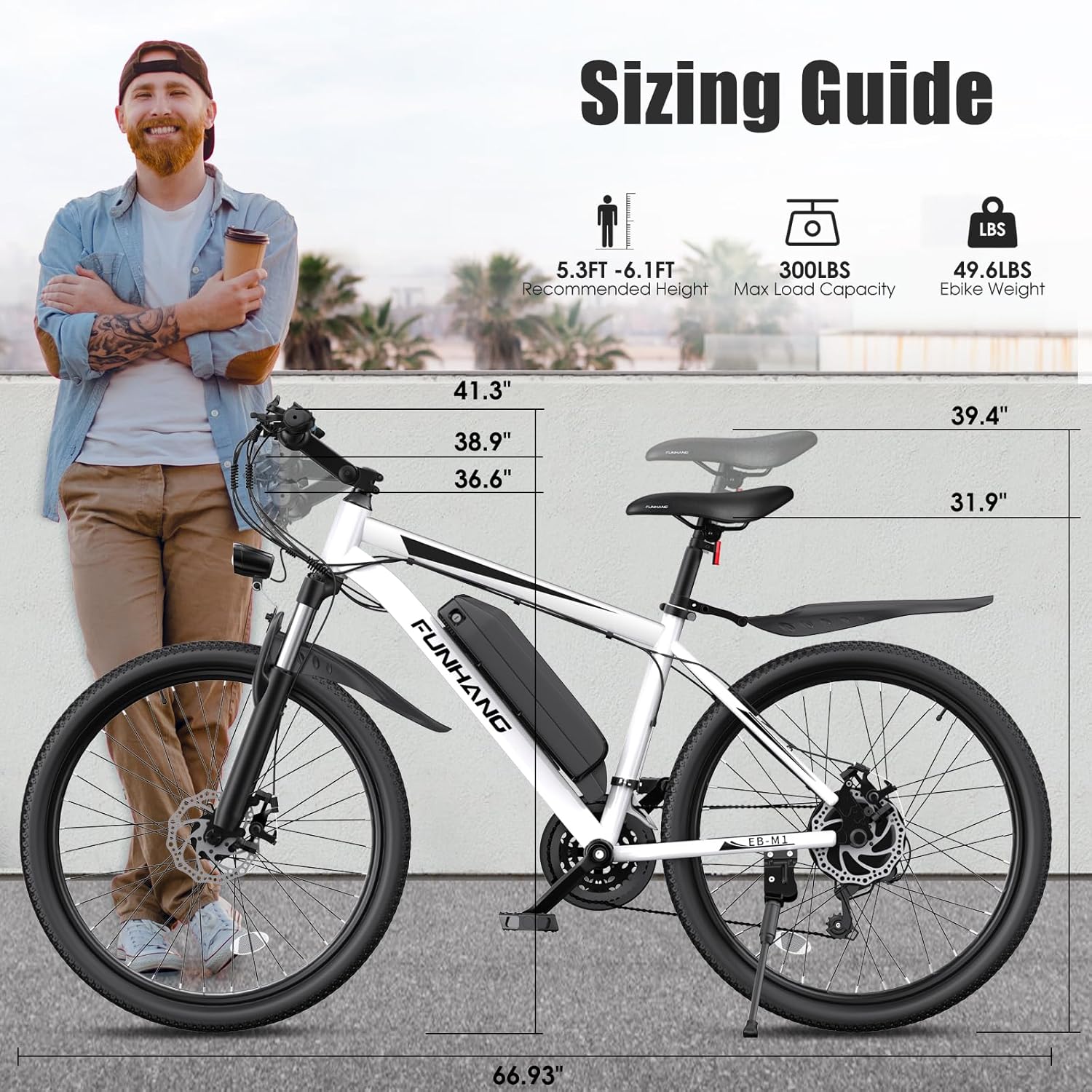 Electric Bike for Adults, 1000W Peak Ebike, 50Miles 21.7MPH Electric Mountain Bike, 26" Adult Electric Bicycle with 48V Removable Battery, Adjustable Stem, Fenders, 21 Speed, UL 2849 Certified