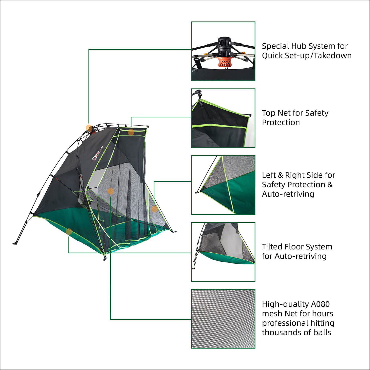 Compact Golf Practice Pop-Up Tent | Portable Small Golf Hitting Net for Indoor & Backyard Training| Free US Shipping