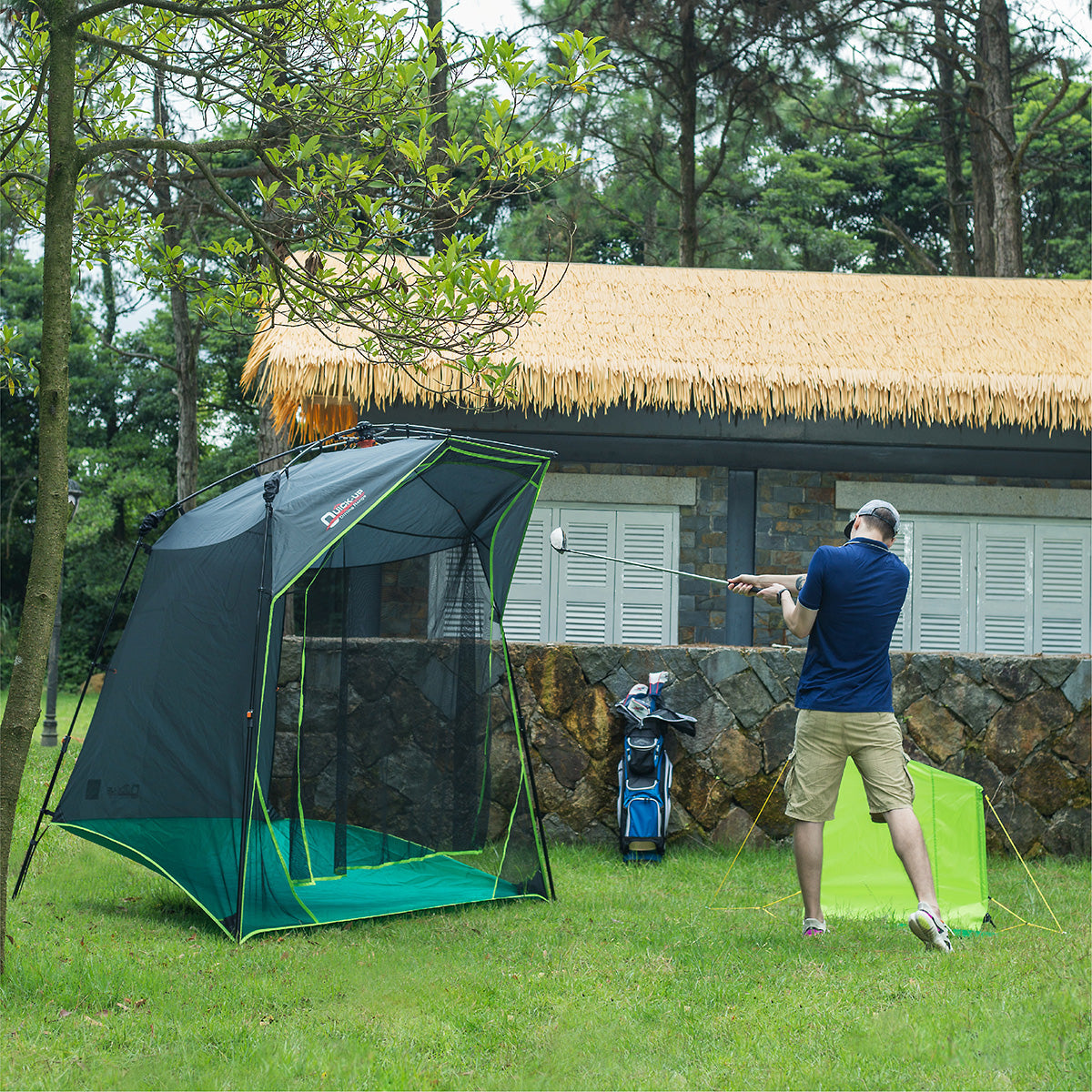Professional Large Golf Practice Tent | Backyard Driving Range Cage with Target Net - Heavy Duty for Full Swing Training