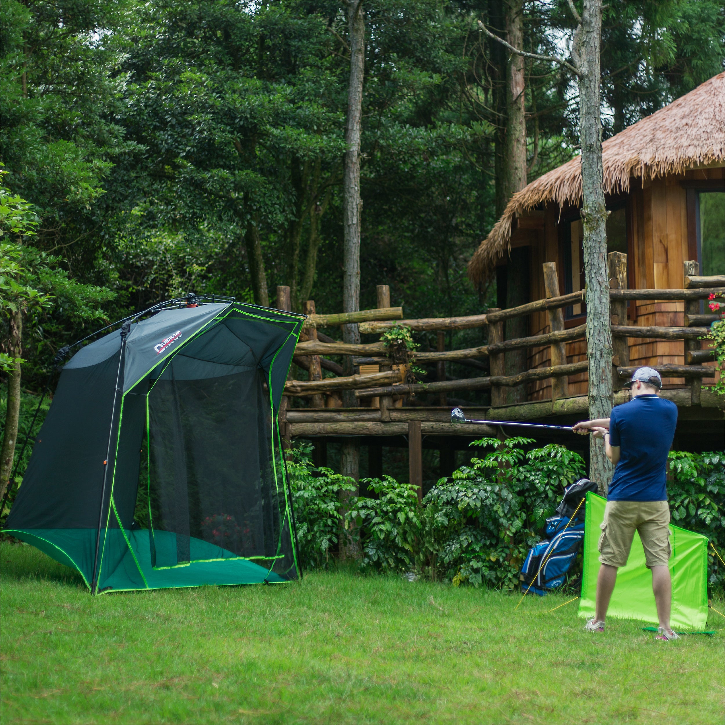 Professional Large Golf Practice Tent | Backyard Driving Range Cage with Target Net - Heavy Duty for Full Swing Training