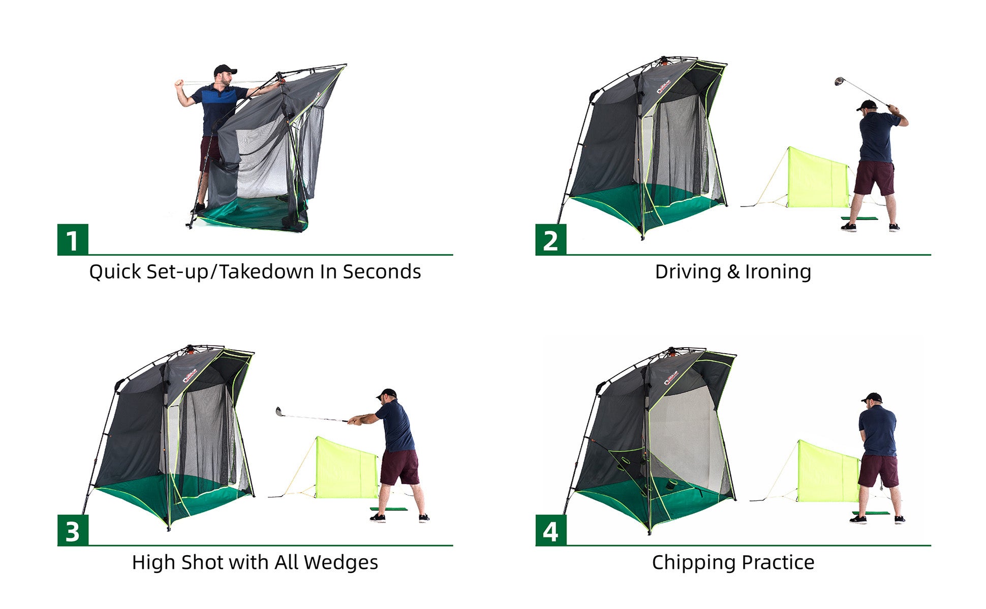 Professional Large Golf Practice Tent | Backyard Driving Range Cage with Target Net - Heavy Duty for Full Swing Training
