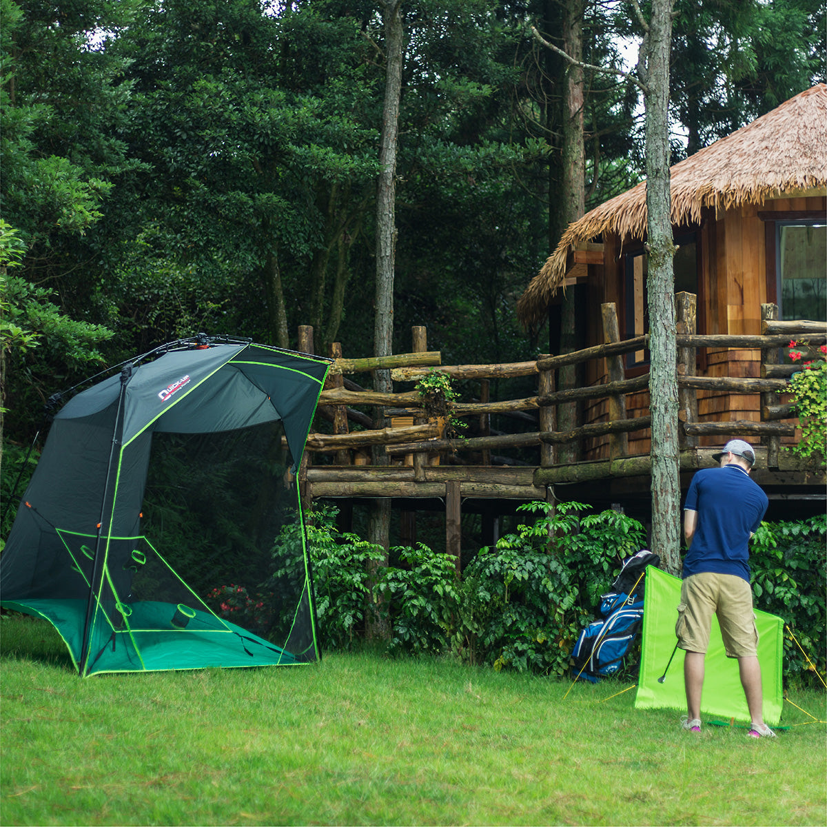 Professional Large Golf Practice Tent | Backyard Driving Range Cage with Target Net - Heavy Duty for Full Swing Training