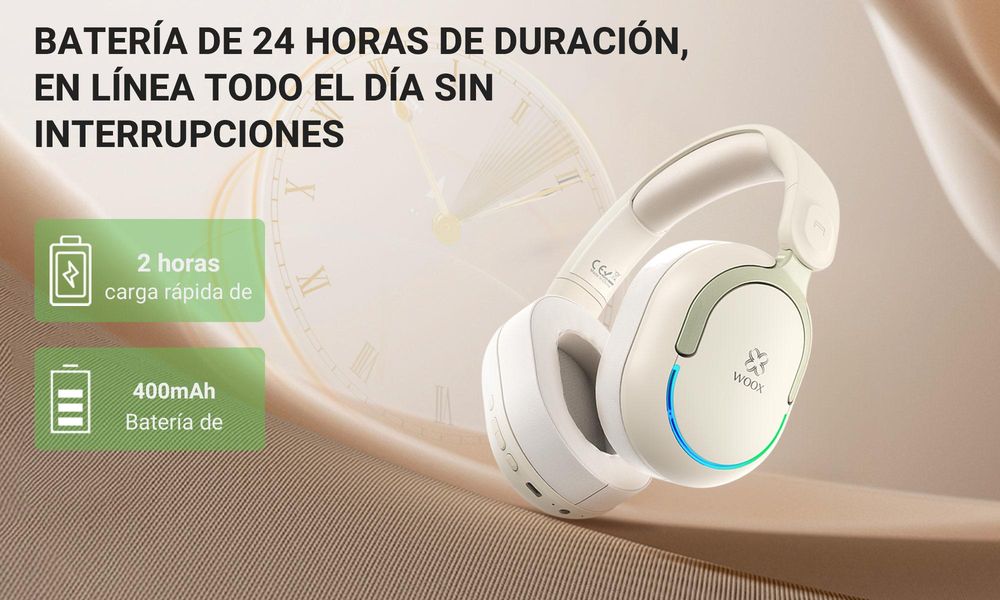 White Wireless Headphones - 400mAh Battery, Bluetooth/FM Radio/AUX 3-in-1, Over-Ear for All-Day Use