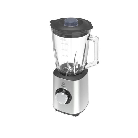 MX0198 1000W Electric Blender - 1500ml Glass Jar, 2 Speeds & Pulse, Silver, for Smoothies, Sauces & Ice Crushing
