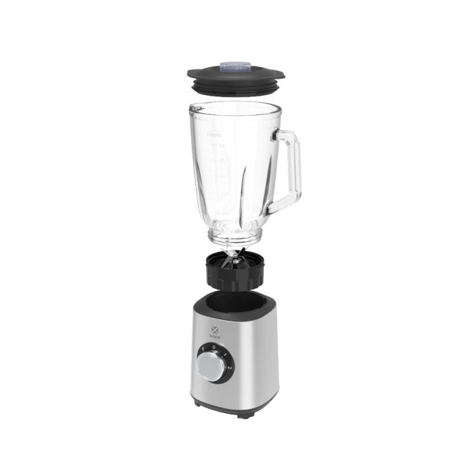 MX0198 1000W Electric Blender - 1500ml Glass Jar, 2 Speeds & Pulse, Silver, for Smoothies, Sauces & Ice Crushing