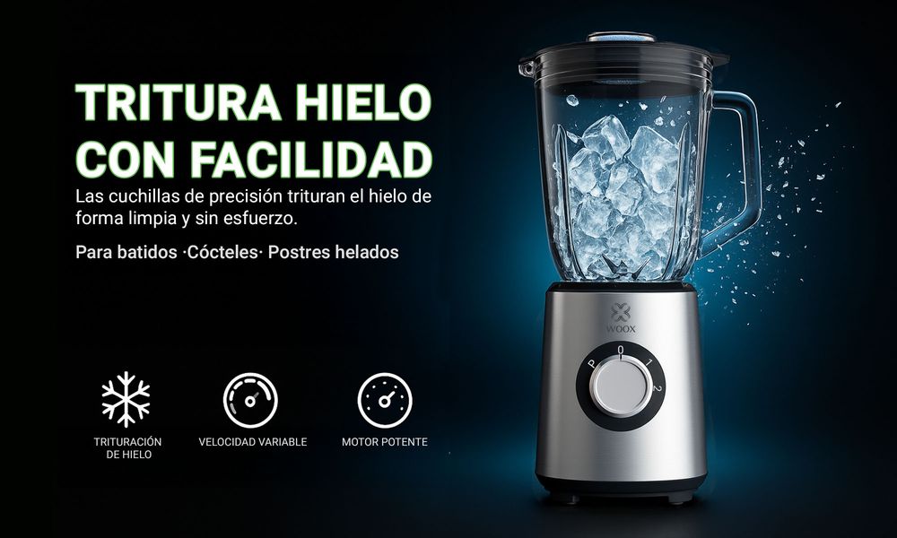 MX0198 1000W Electric Blender - 1500ml Glass Jar, 2 Speeds & Pulse, Silver, for Smoothies, Sauces & Ice Crushing