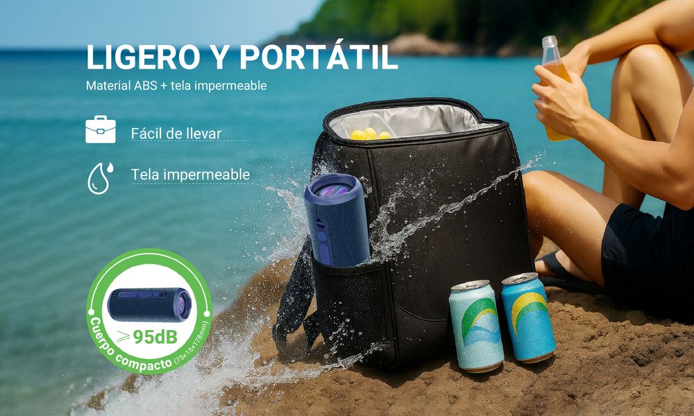 R3254 Portable Bluetooth Speaker - 2200mAh, 16W Stereo Sound, Bluetooth 5.3, 12H Playtime, Bass Enhancement, Black (JL7016C)