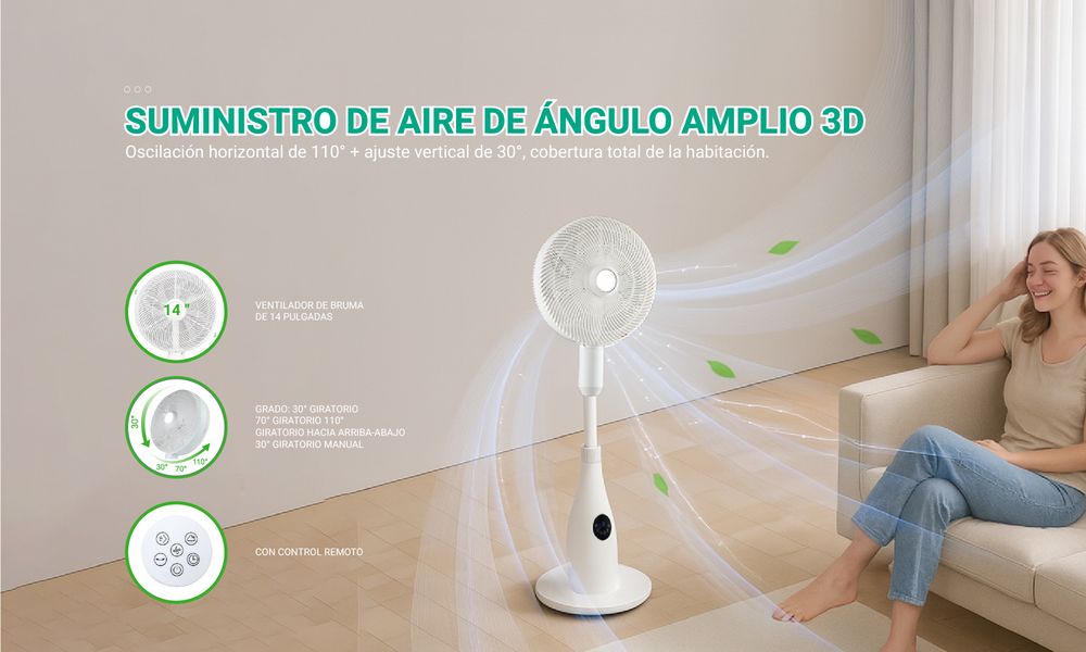 UE MX0182 80W Tower Fan with 2L Water Tank - 7 Speeds, Oscillation, Air Cooler & Humidifier, Remote Control, White