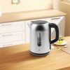 MX0194 1.7L Electric Kettle - 2200W Fast Boiling, Silver Stainless Steel, Automatic Shut-Off & Boil-Dry Protection