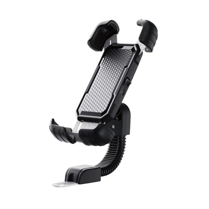 Universal Motorcycle Phone Mount - Fits 4" to 7" Phones, ABS Black, Vibration Dampening, Handlebar & Mirror Mount