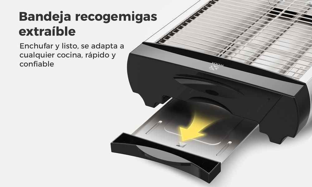 2-Slice Mechanical Toaster - 900W Fast Heating, 3 Heating Turbines, Even Browning, Silver