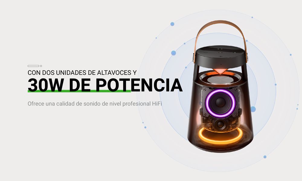 Portable Bluetooth Speaker - 30W Loud Stereo Sound, 3000mAh Battery, Bluetooth 5.3, IPX7 Waterproof, Bass Boost, Black