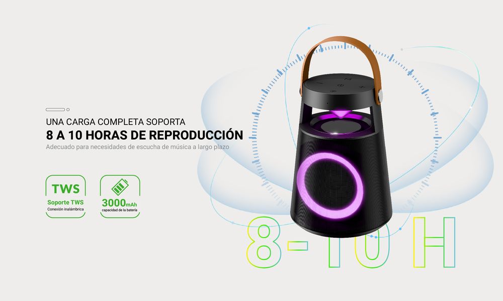 Portable Bluetooth Speaker - 30W Loud Stereo Sound, 3000mAh Battery, Bluetooth 5.3, IPX7 Waterproof, Bass Boost, Black