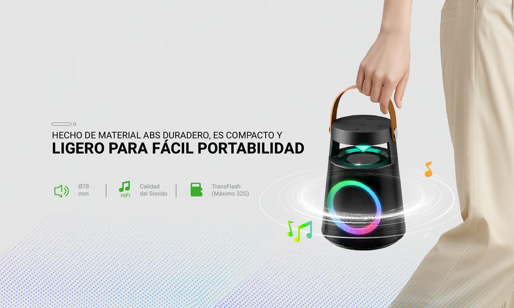 Portable Bluetooth Speaker - 30W Loud Stereo Sound, 3000mAh Battery, Bluetooth 5.3, IPX7 Waterproof, Bass Boost, Black