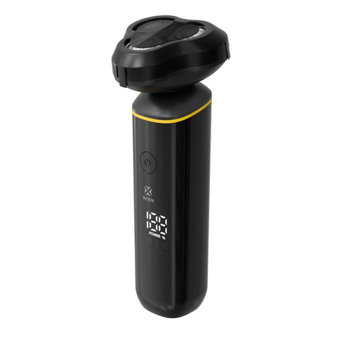 Men's Electric Shaver - 1200mAh, 90 Min Runtime, Type-C Fast Charge, IPX7 Washable, LED Display, 3D Floating Heads, Gun Black