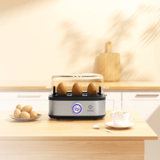 Electric Egg Cooker - 400W, Up to 7 Eggs, Adjustable Doneness, Auto Shut-Off, BPA-Free Plastic, Black