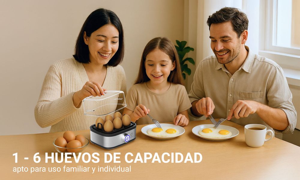 Electric Egg Cooker - 400W, Up to 7 Eggs, Adjustable Doneness, Auto Shut-Off, BPA-Free Plastic, Black