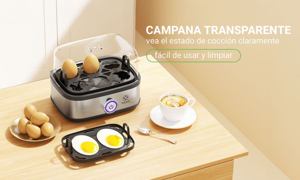 Electric Egg Cooker - 400W, Up to 7 Eggs, Adjustable Doneness, Auto Shut-Off, BPA-Free Plastic, Black