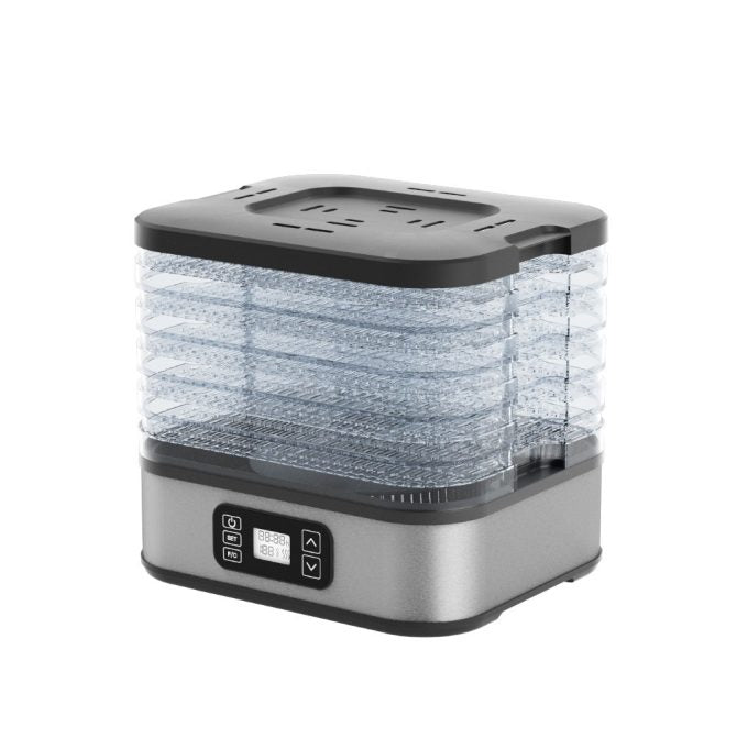 Digital Food Dehydrator - 400W, 5 Stackable Trays (260x235mm), Adjustable Timer & Temperature (35-70°C), for Jerky, Fruits, Herbs, Black