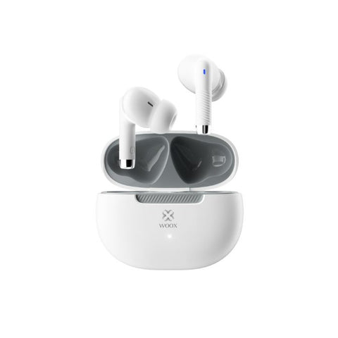 MX0054 TWS Wireless Earbuds - White, Bluetooth 5.4, 55H Playtime, ENC Calls, Fast Charging, IPX5 Waterproof
