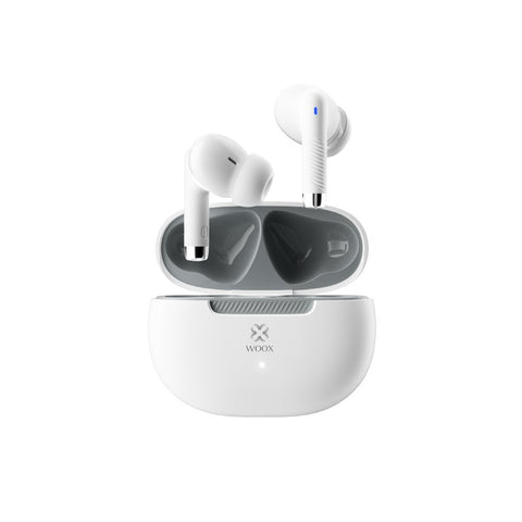 MX0054 TWS Wireless Earbuds - White, Bluetooth 5.4, 55H Playtime, ENC Calls, Fast Charging, IPX5 Waterproof