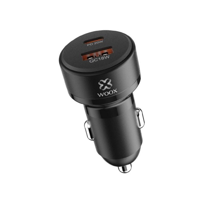 MX0142 Dual Port Car Charger - 20W PD + 18W QC, Fast Charging for iPhone & Android, Compact Design, Dual Device Charging in Vehicle
