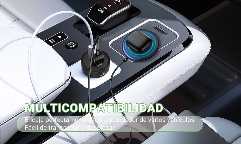 MX0142 Dual Port Car Charger - 20W PD + 18W QC, Fast Charging for iPhone & Android, Compact Design, Dual Device Charging in Vehicle