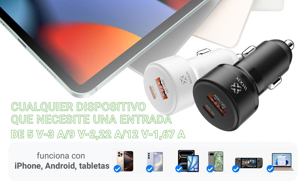 MX0142 Dual Port Car Charger - 20W PD + 18W QC, Fast Charging for iPhone & Android, Compact Design, Dual Device Charging in Vehicle