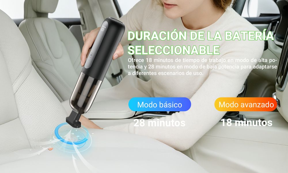 MX0231 Cordless Car Vacuum Cleaner - 5000Pa Strong Suction, 2000mAh Battery, USB-C Charging, Portable Handheld for Car & Home Quick Clean