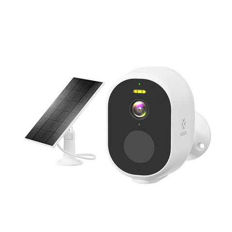 R4253 Outdoor Wireless Security Camera Kit - SolarWOOX Panel & 5200mAh Battery, 4MP UHD, Color Night Vision, Wi-Fi 2.4GHz, IP66, 100% Wire-Free