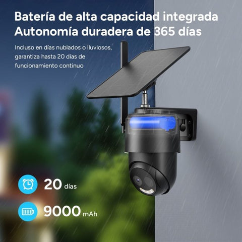 WOOX R4250 4G LTE Outdoor PTZ Security Camera Kit - Solar Panel & Battery Powered, 350° Pan & 75° Tilt, 1080p HD, 4G External Antenna, No WiFi Needed