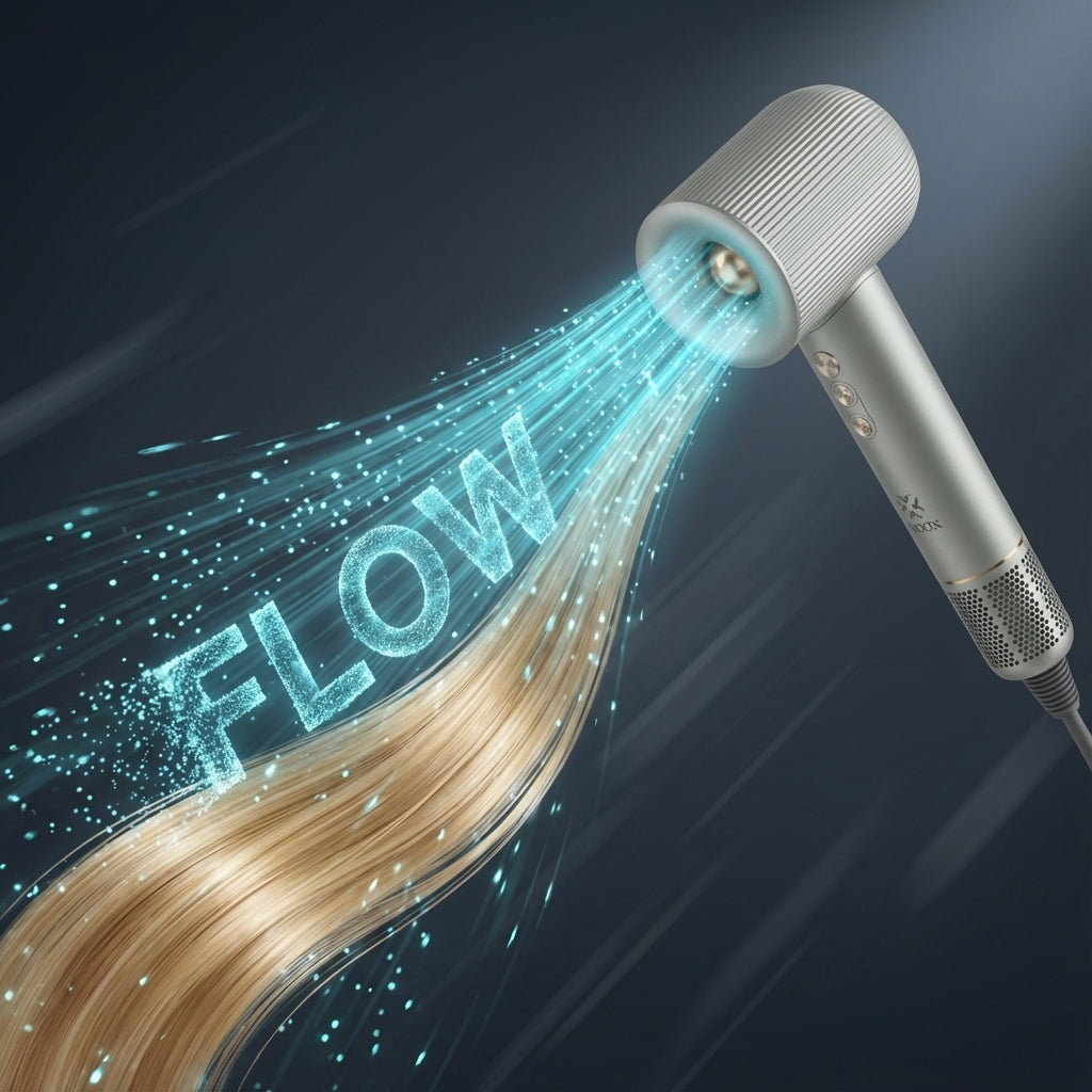 1600W Ionic Hair Dryer with Magnetic Nozzle - 3 Heat & 3 Speed Salon Settings, Fast Drying, Lightweight, Frizz Control